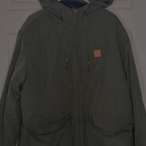 Rip Curl Anti-Series Jacket XL Men’s Hooded Windbreaker Dark Olive Green - Picture 3 of 10